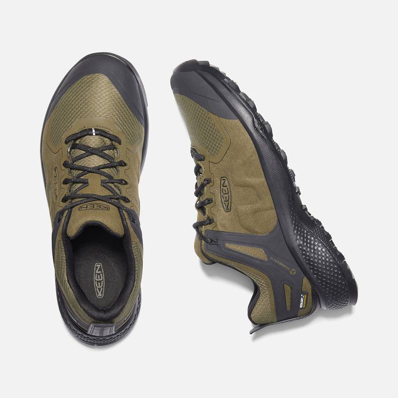 Keen Explore Waterproof Wanderschuhe Herren DE-91247 Dark Olive/Black - Keen Herrenschuhe Olivgrün